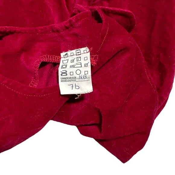 Vintage Infant Velour Overalls Bright Red Gold Stars - Picture 3 of 4